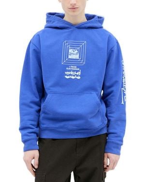 Brain Dead Electronique Long Sleeved Hoodie - Blue