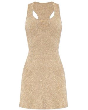 Jacquemus ‘Bril’ Glitter Dress With Logo - Natural