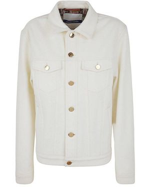 Jacob Cohen Logo-Patch Button-Up Jacket - White