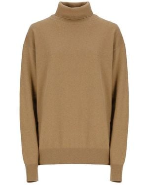 Dries Van Noten Turtleneck Knitted Jumper - Natural