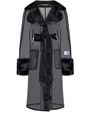 アウターその他 DOLCE & GABBANA Technical organza trench coat Technical organza trench coat with gathered sleeves in Black