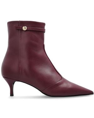Furla Pointed Toe Heeled Ankle Boots - Purple