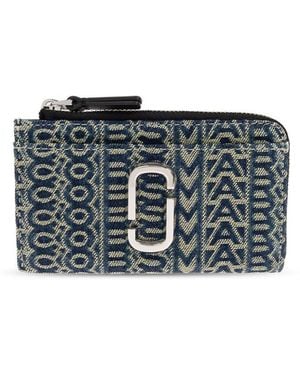 Marc Jacobs The Monogram Denim Zipped Wallet - Grey