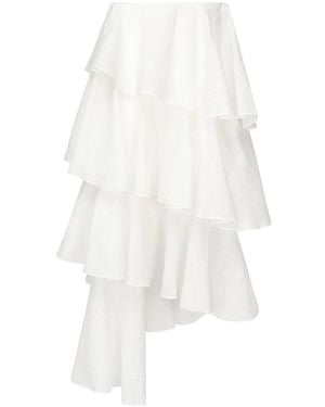 Alaïa Asymmetrical Spiral Skirt - White