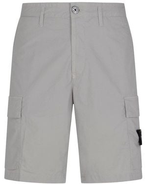 Stone Island Cargo-Pocket Shorts - Grey