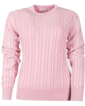 Mc2 Saint Barth New Queen Cable Knit Sweater - Pink