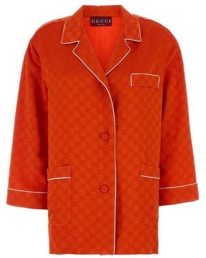 Gucci Gg Satin Shirt - Orange