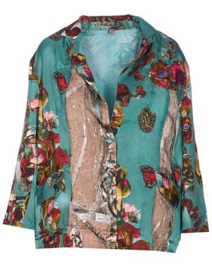 Yavi Abstract Print Blouse - Blue