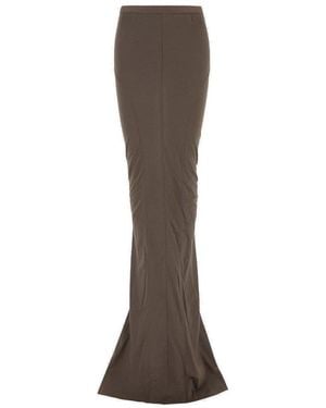 Rick Owens Elasticated Waistband Long Skirt - Brown