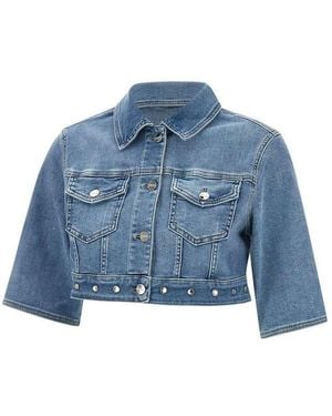 Liu Jo Cropped Denim Jacket - Blue