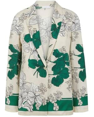 P.A.R.O.S.H. Floral Print Collared Jacket - Green