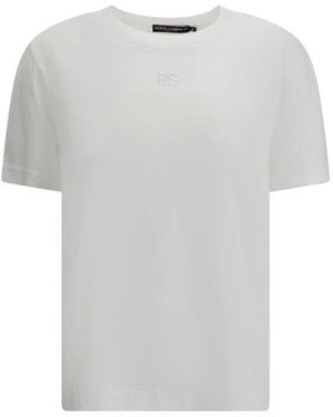Dolce & Gabbana Dg Embroidered Crewneck T-Shirt - White