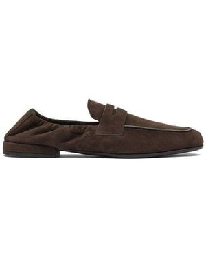 Prada Logo-Printed Loafers - Brown