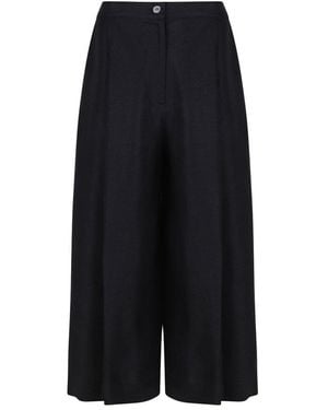 Gran Sasso Pleated Wide Leg Pants - Black