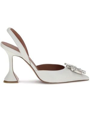 AMINA MUADDI Embellished Slingback Court Shoes - White