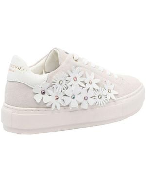 Kurt Geiger Floral Low-Top Trainers - White