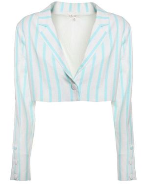 For Love & Lemons Striped Cropped Jacket - Blue