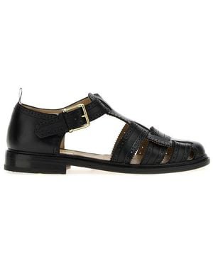 Thom Browne Brogued Fisherman Sandals - Black