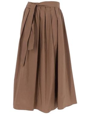 Weekend by Maxmara Pleated Midi Skirt - Brown
