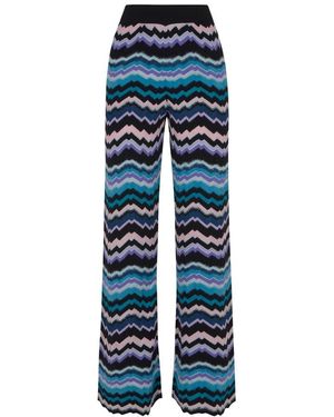 Missoni Greek Zig Zag Motif Trousers - Blue