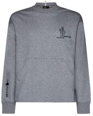 Moncler Logo Detailed Crewneck Sweatshirt - Grey