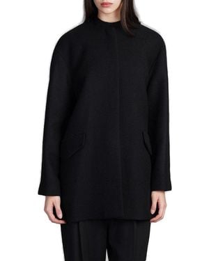 Theory Cape Back Melton Coat - Black