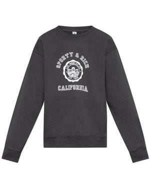 Sporty & Rich Logo Crew Neck Jumper - Black
