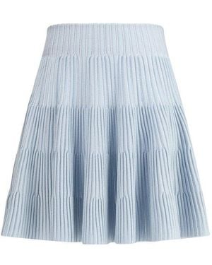 Balmain A-Line Textured Knit Skirt - Blue