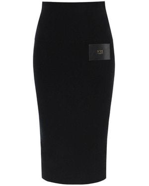 N°21 High Waist Pencil Midi Skirt - Black