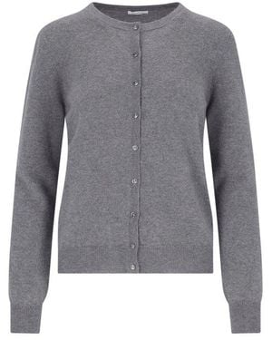 Malo Button-up Knit Cardigan - Grey