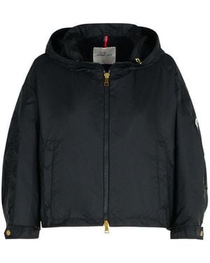 Moncler Vizille Zip-Up Hooded Rain Jacket - Black