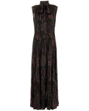 ワンピース Saint Laurent Black Lavalliere Dress In Silk lavallière dress in silk crepe muslin | Saint Laurent | YSL US