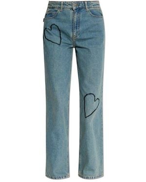 Zadig & Voltaire Elio Heart Embellished Jeans - Blue