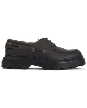 Tod's Round Toe Lace-Up Shoes - Black