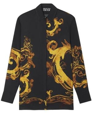 Versace Jeans Couture Barocco Printed Long-Sleeved Shirt - Black