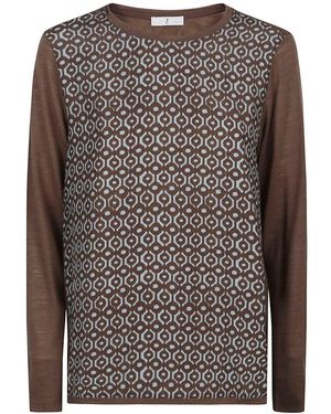 Whyci Long Sleeve Patterned Top - Grey
