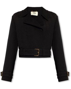 Fendi Ff Jacquard Biker Jacket - Black