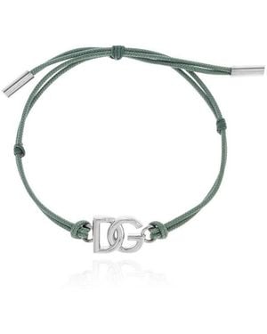 Dolce & Gabbana Adjustable Bracelet With Logo - Green