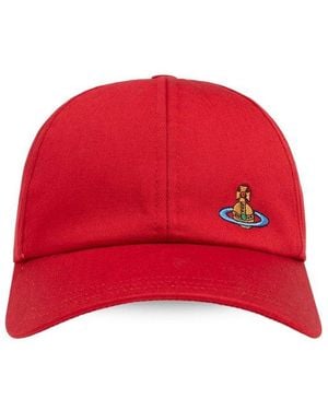 【VIVIENNE WESTWOOD】Logo Embroidered Cotton Cap Burgundy Vivienne Westwood Burgundy Embroidered Cap in Brown | Lyst