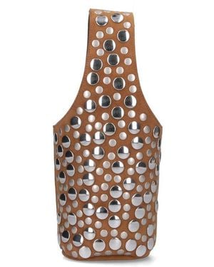 KHAITE All Over Studs Embellished Bag - Brown