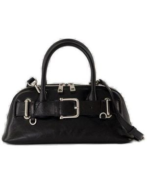 OSOI Buckle Detailed Zipped Mini Shoulder Bag - Black
