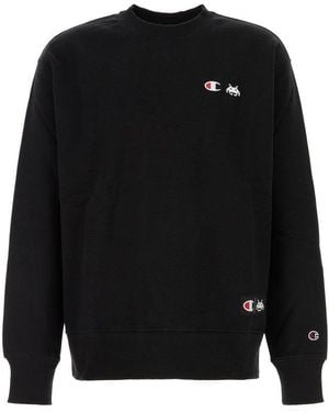 Champion Crewneck Logo Sweatshirt - Black