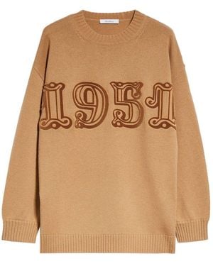 Max Mara Crewneck Knit Jumper - Natural