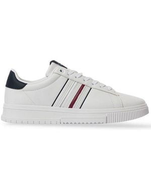Tommy Hilfiger Logo-Debossed Lace-Up Trainers - White