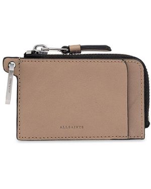 AllSaints Zip-Up Compact Wallet - Brown