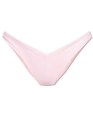 DSquared² Logo V-Front Bikini Briefs - Pink