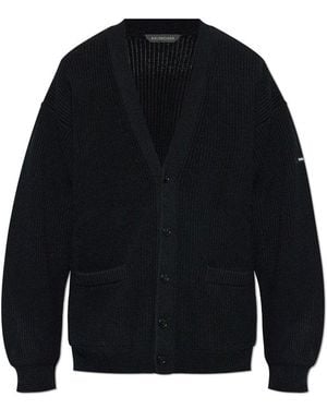 Balenciaga Button-Up Knit Cardigan - Blue