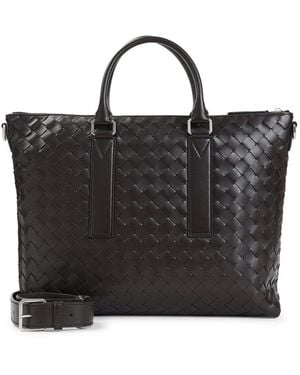 Bottega Veneta Intrecciato Zipped Briefcase - Black