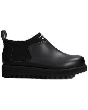 Comme des Garçons Logo Printed Slip-On Boots - Black