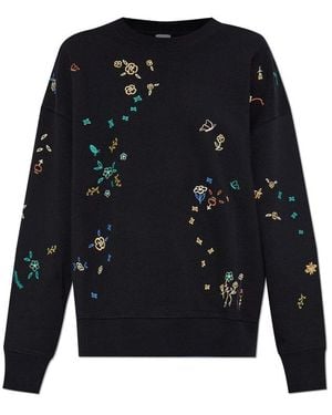 Paul Smith Sweatshirt With A Colorfully Embroidered Pattern - Black